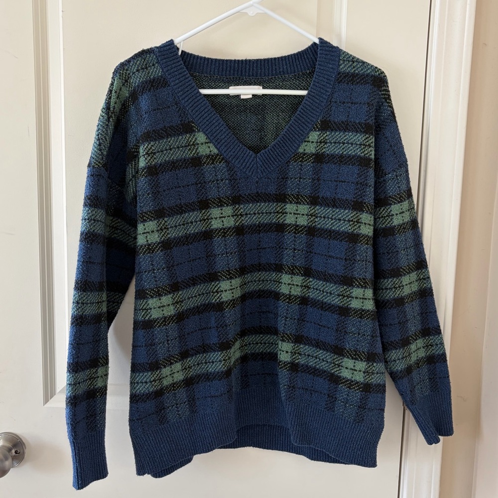 Aeropostale Blue and Green Knit Sweater